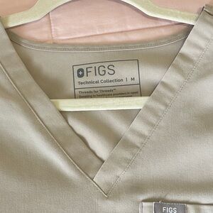 Figs Khaki Scrub Top